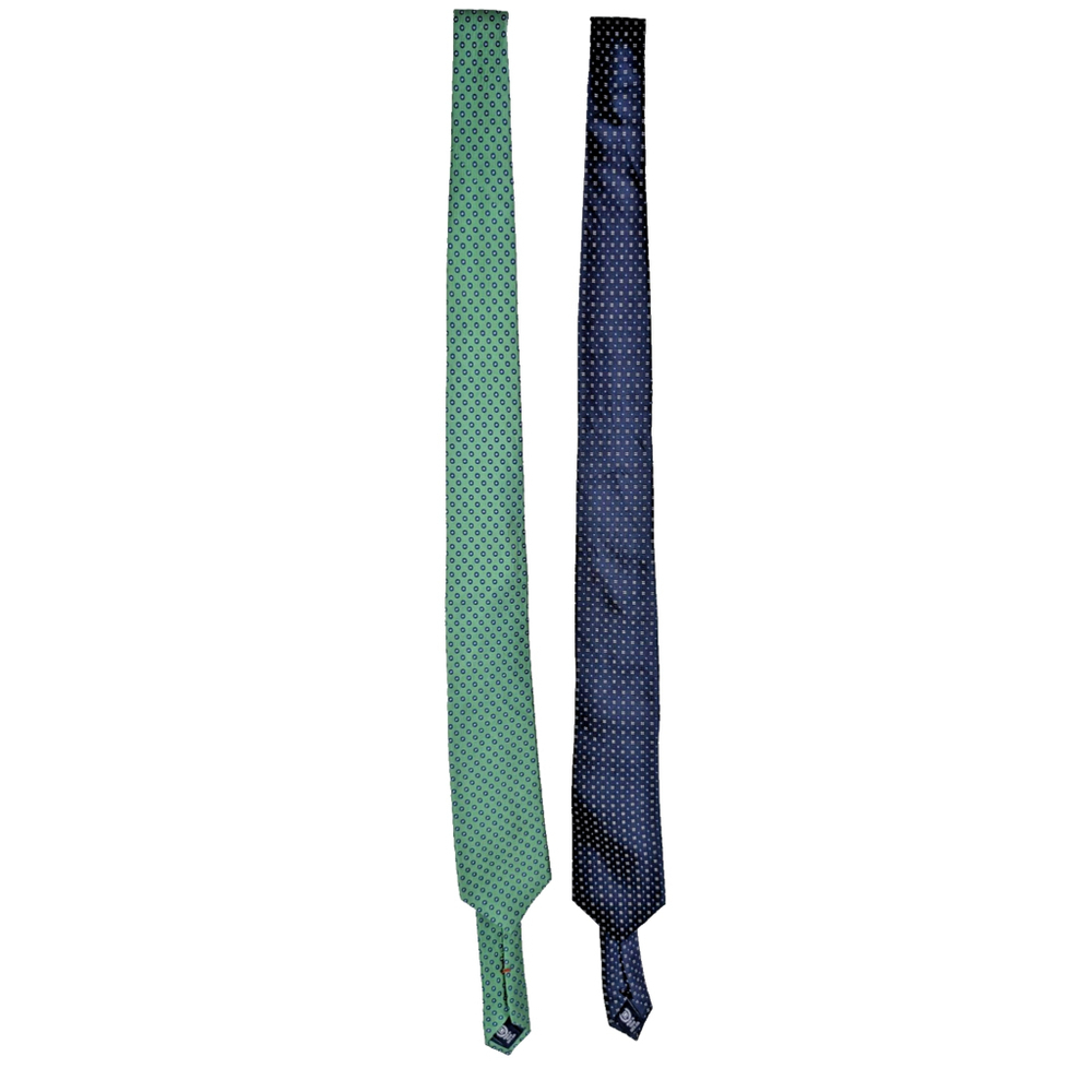 Lot Of 2 Chaps Ralph Lauren Men's Silk Ties Blue Green Vintage Classic Preppy
